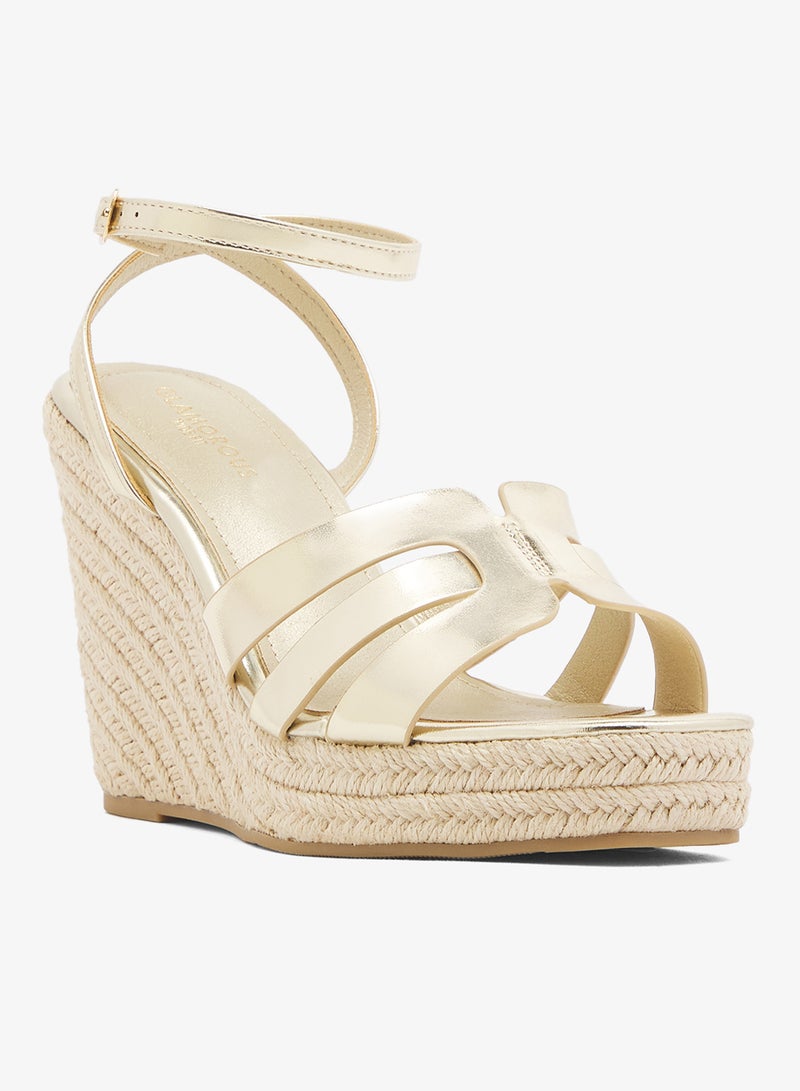 جلاموروس صنادل إسفين ذهبية بكعب إسبادريل - Image 2